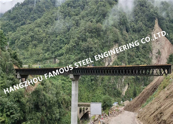 Chiny 200 typu Double Lane Steel Bailey Bridge 50 ton Ładowność Konstrukcja ocynkowana dostawca
