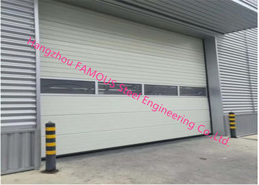 Chiny Piankowe PU Automatyczny uchwyt Drzwi garażowe przemysłowe Sandwich Panel drzwi przesuwne do warsztatu dostawca