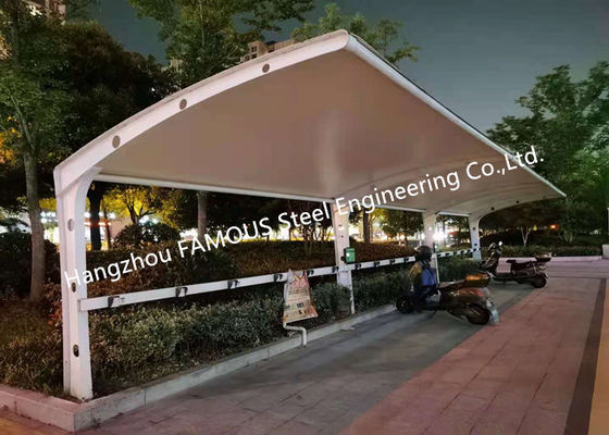 Chiny PVDF Sail Stalowa konstrukcja membranowa Zadaszenie Parking samochodowy Prefabrykowana szopa garażowa dostawca