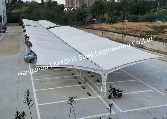 Chiny Dach jednospadowy Zewnętrzna konstrukcja membrany stalowej Wspornikowe schronienie parkingowe dostawca