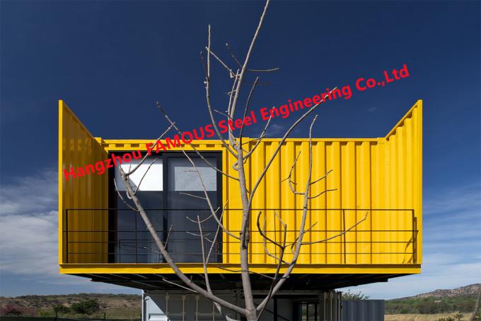 Modułowe luksusowe domy mieszkalne z prefabrykowanymi domami ze szklaną ścianą 0