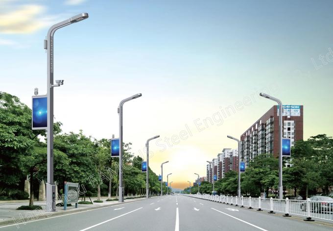 Wodoodporny, inteligentny zintegrowany słup oświetlenia ulicznego LED typu „wszystko w jednym” Infrastruktura 5G 2