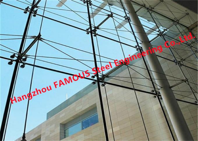 Aluminiowa konstrukcja stalowa Szklana ściana kurtynowa Punkt Naprawiono przeszklone budynki pająków 0